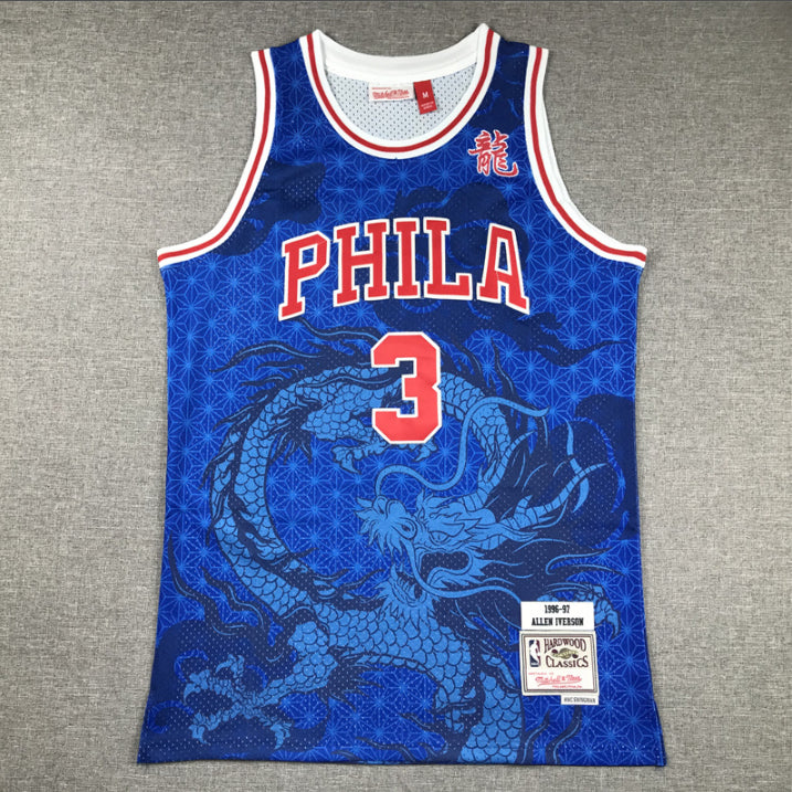 Jersey Allen Iverson #3 Philadelphia 76ers (Azul Dragón)