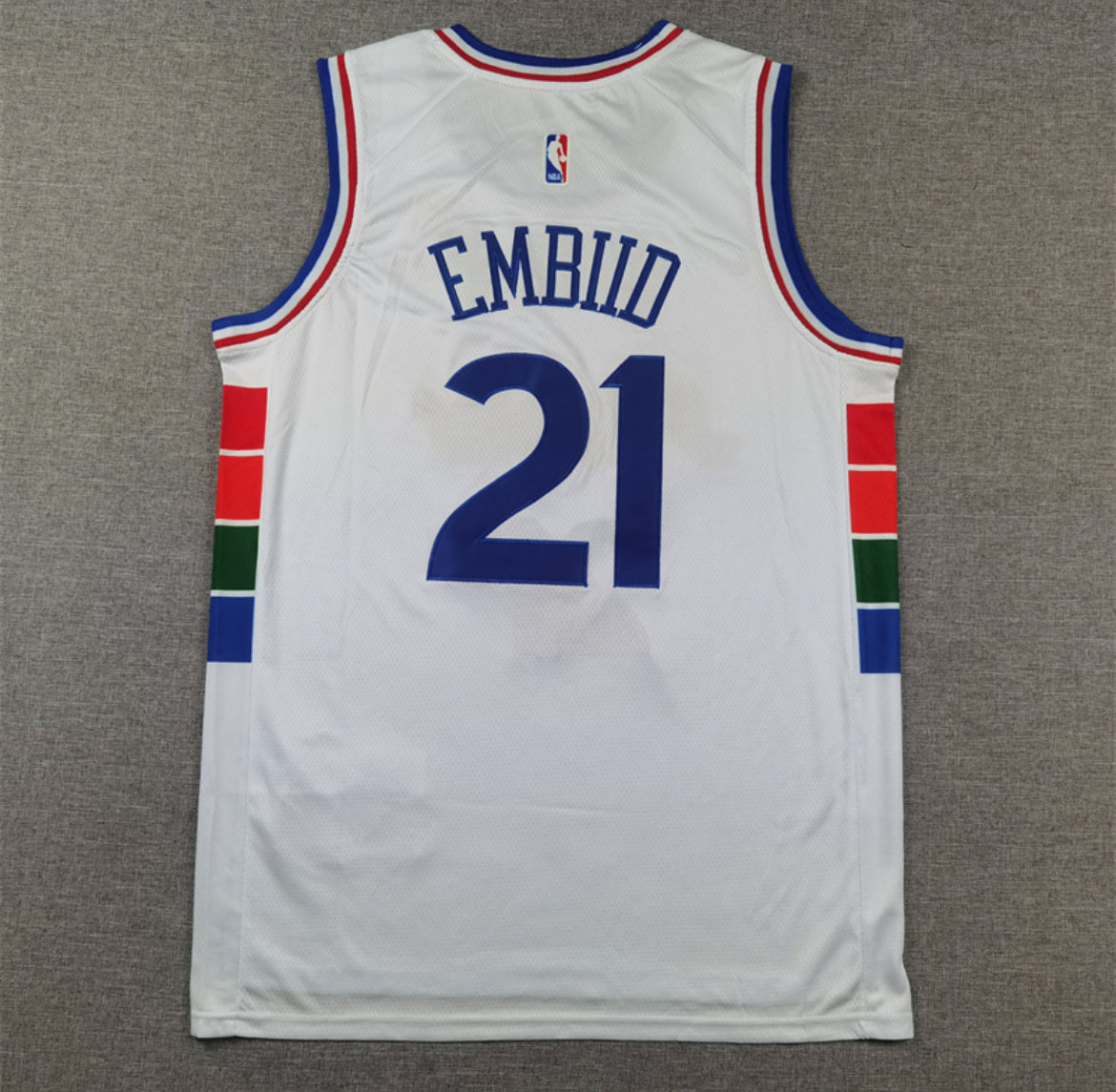 Jersey Joel Embiid #21 Philadelphia 76ers (Blanco y Rojo)