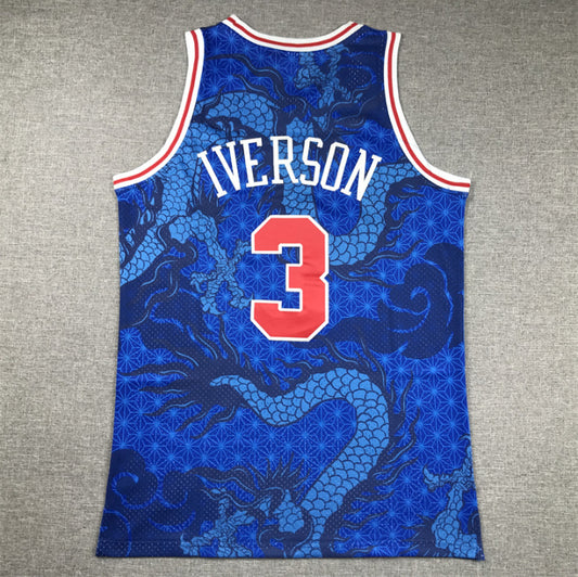 Jersey Allen Iverson #3 Philadelphia 76ers (Azul Dragón)