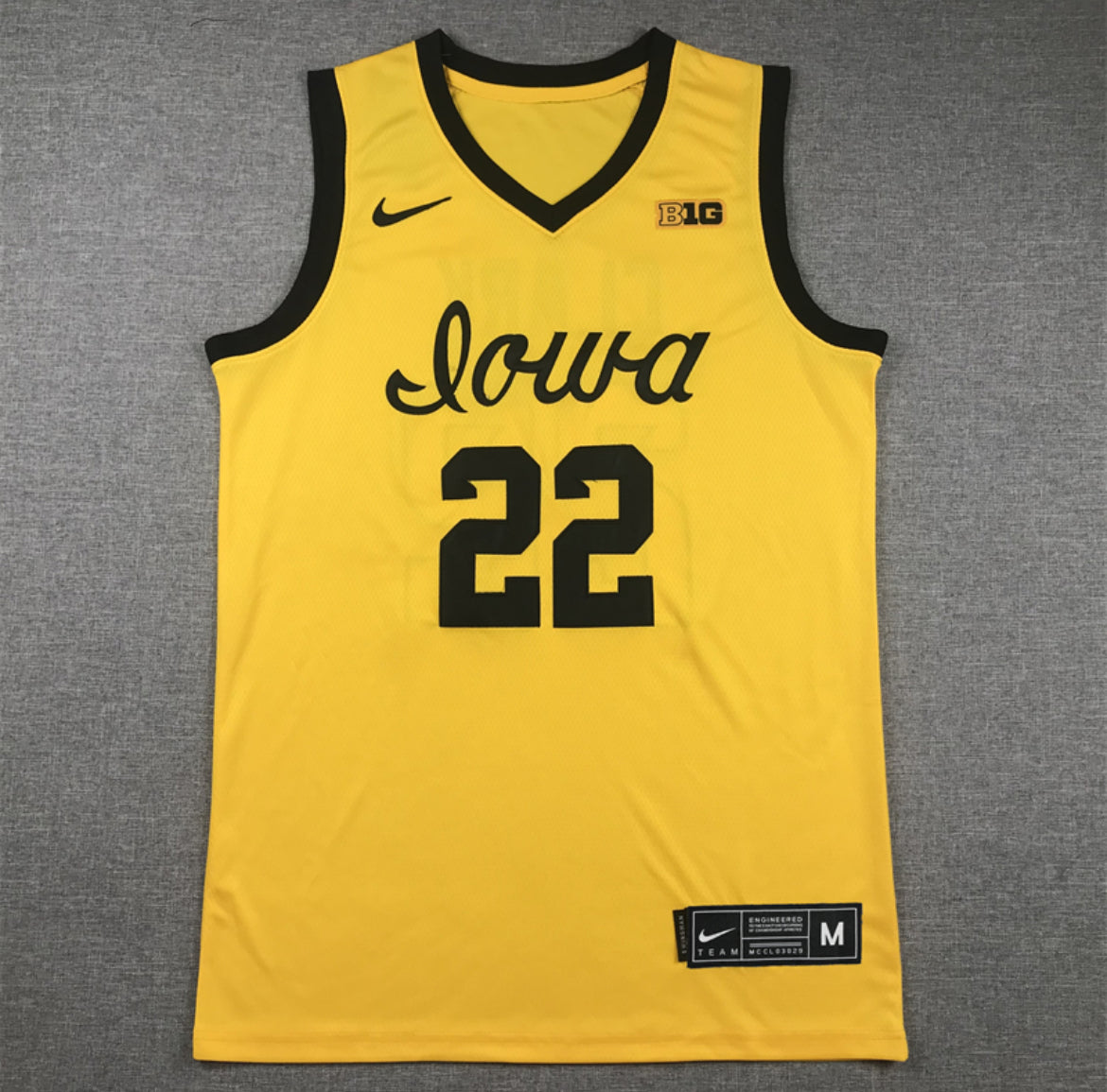 Jersey Iowa K.Clark #22 Amarilla NCAA Basketball (Nike Official)
