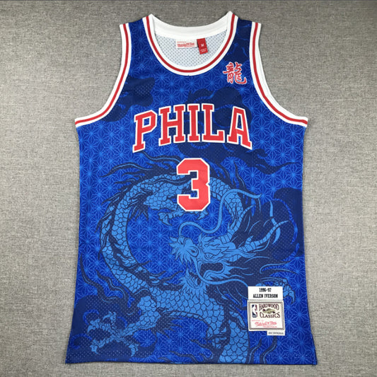 Jersey Allen Iverson #3 Philadelphia 76ers (Azul Dragón)