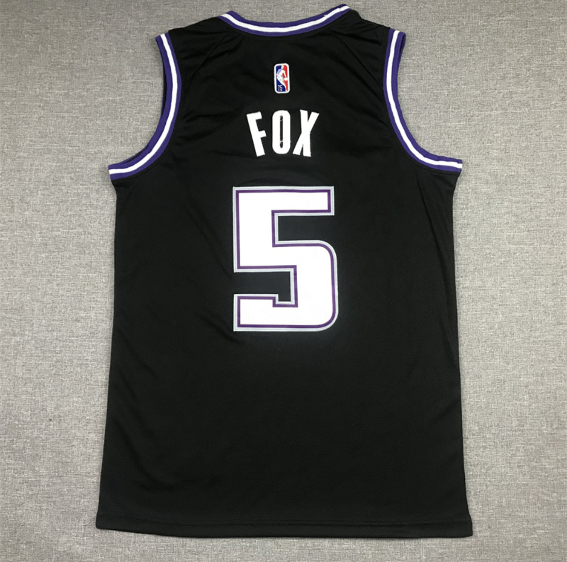 De’Aaron Fox #5 Sacramento Kings Jersey – Black “Sactown” & Blue Throwback Edition