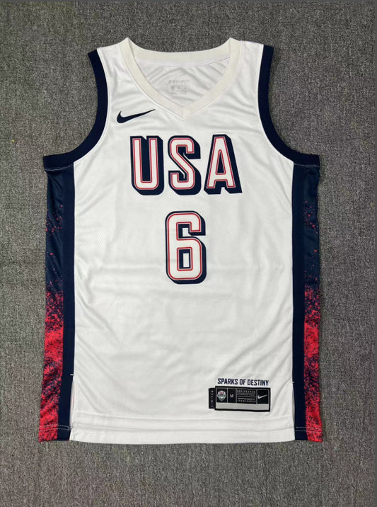 Jersey LeBron James #6 Team USA (Blanca)