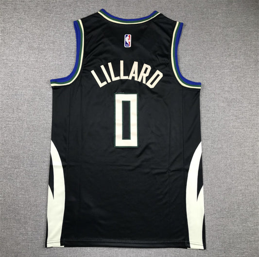 Damian Lillard Jersey Negro – Milwaukee Bucks #0 Edición Oficial