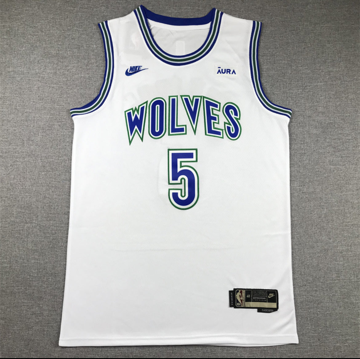 Jersey Anthony Edwards #1 Minnesota Timberwolves (Blanco y Negro)