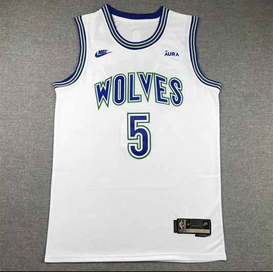 Jersey Anthony Edwards #1 Minnesota Timberwolves (Blanco y Negro)