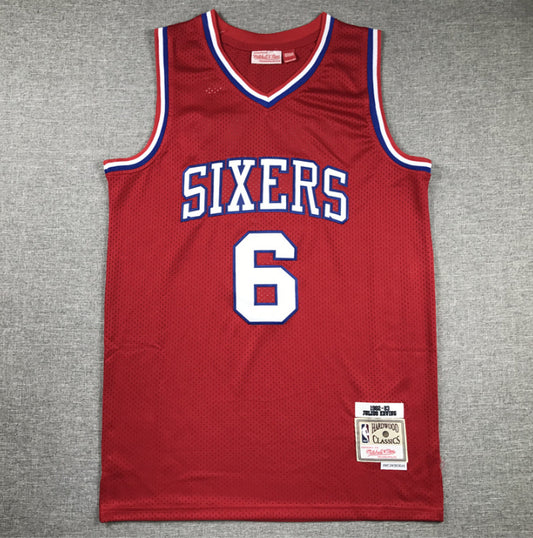 Jersey Julius Erving #6 Philadelphia 76ers (Rojo Retro)