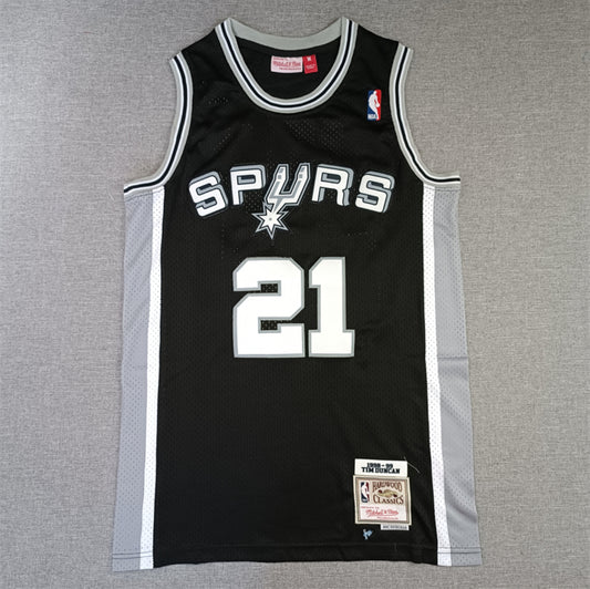 Jersey Tim Duncan #21 San Antonio Spurs (Negro Retro)