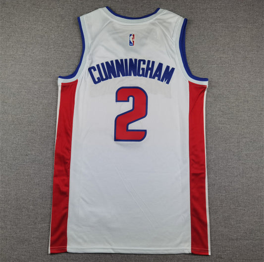 Jersey Cade Cunningham #2 Detroit Pistons (Blanco y Negro)