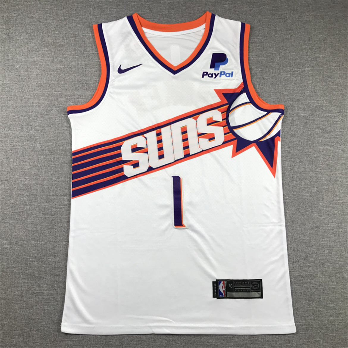 Jersey Blanca de Devin Booker #1 – Edición Association de los Phoenix Suns