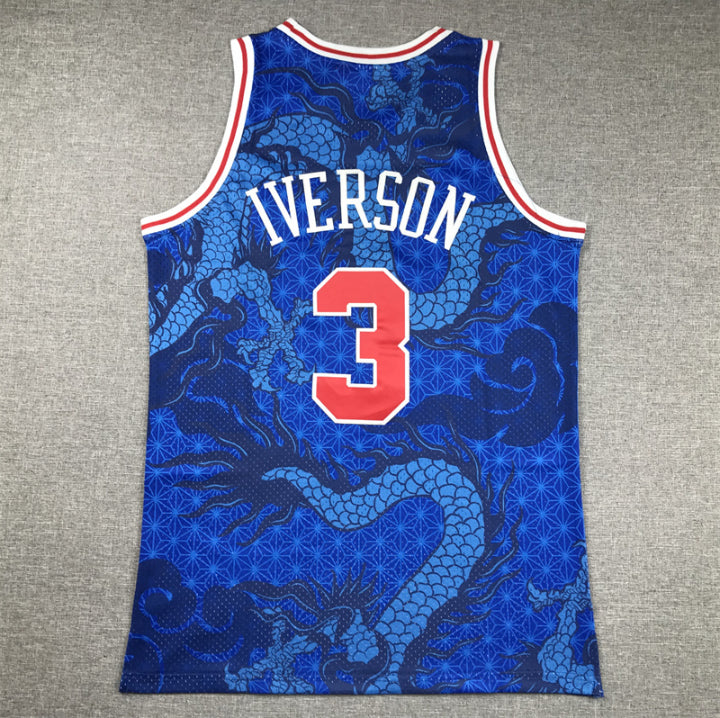 Jersey Allen Iverson #3 Philadelphia 76ers (Azul Dragón)