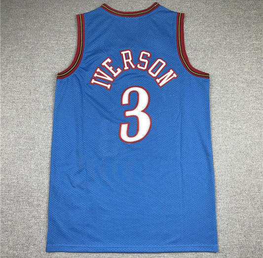 Jersey Azul de Allen Iverson #3 Edición Clásica de los Philadelphia Sixers