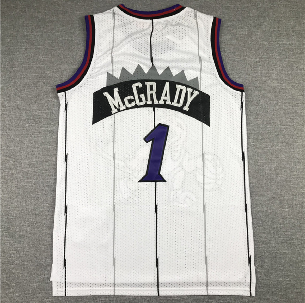 Jersey Morada y blanca de Tracy McGrady #1 – Toronto Raptors Retro