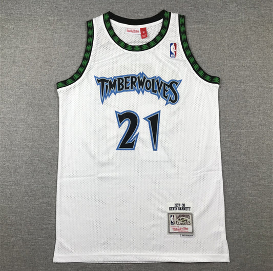 Trío de Jerseys Kevin Garnett #21 Timberwolves (White / Green / Blue)