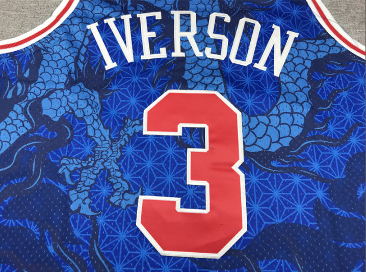 Jersey Allen Iverson #3 Philadelphia 76ers (Azul Dragón)