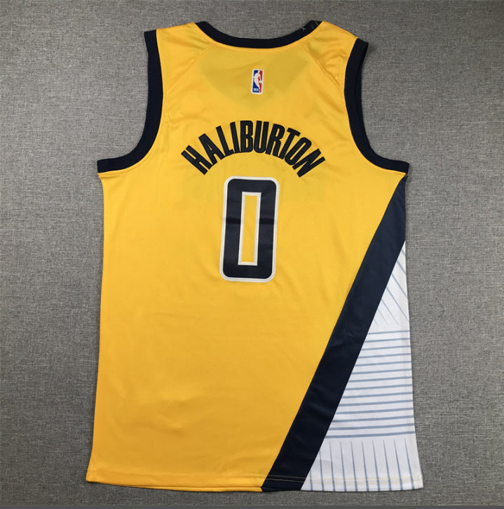 Jersey Tyrese Haliburton #0 Indiana Pacers (Amarilla & Blanca)