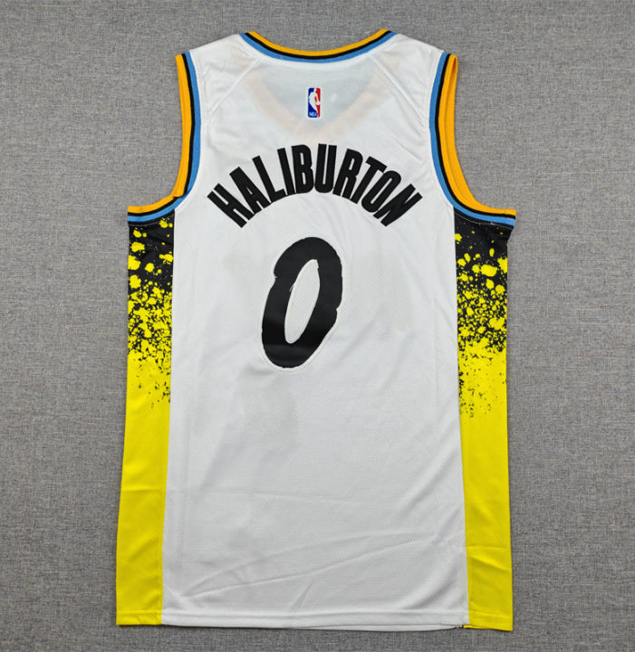 Jersey Tyrese Haliburton #0 Indiana Pacers (Amarilla & Blanca)