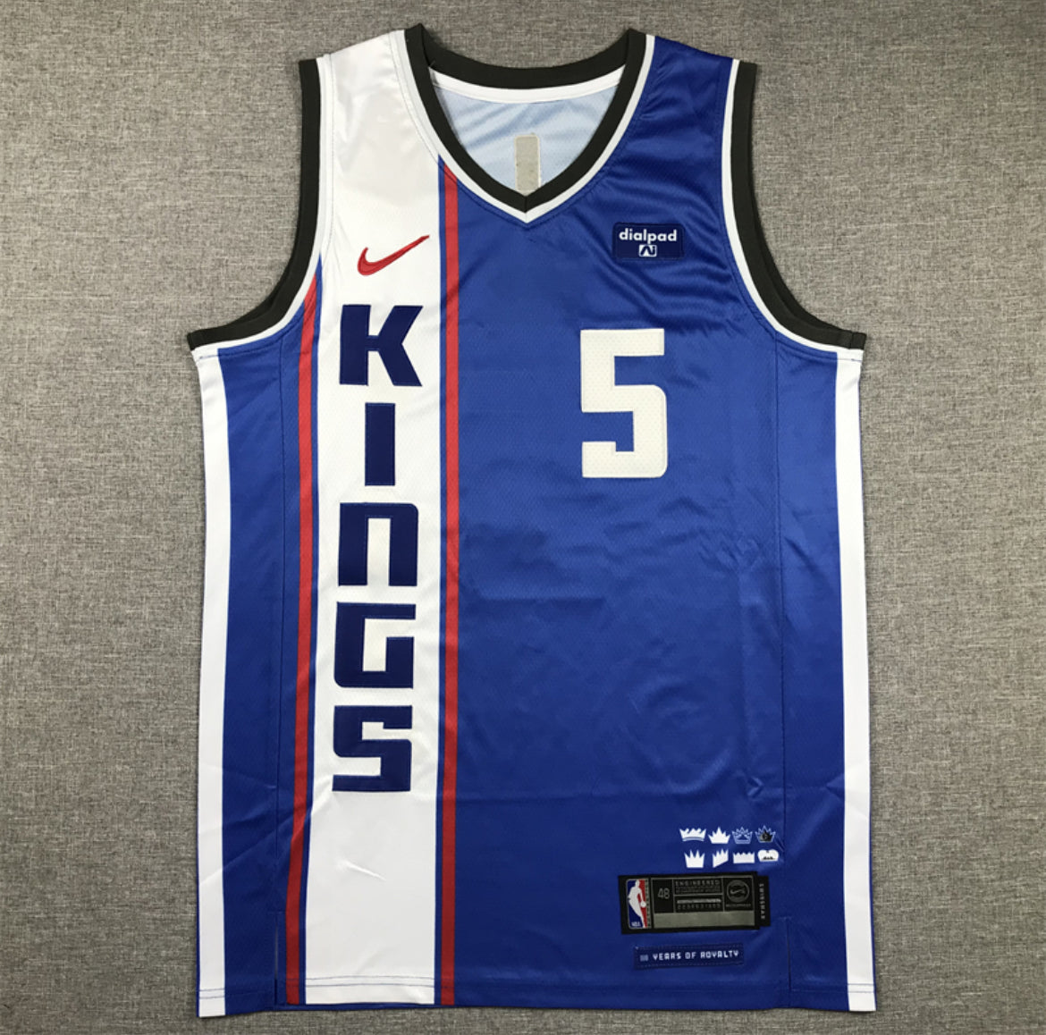 De’Aaron Fox #5 Sacramento Kings Jersey – Black “Sactown” & Blue Throwback Edition