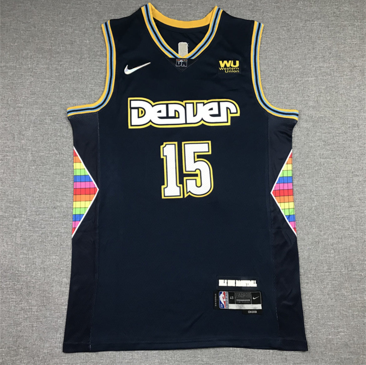 Jersey Nikola Jokić #15 Denver Nuggets (Azul Marino & Blanca)