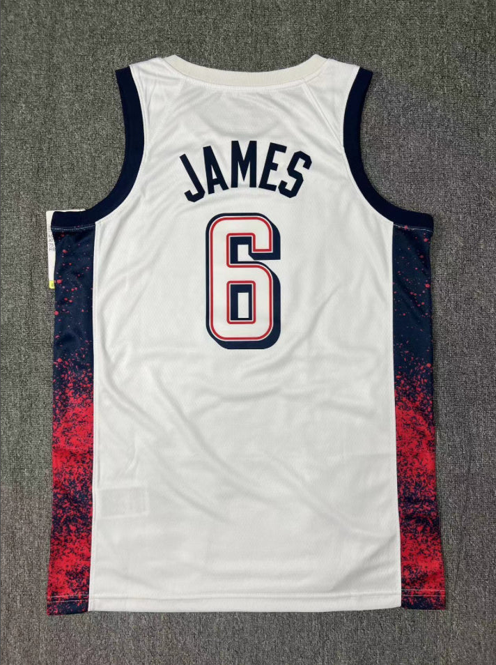 Jersey LeBron James #6 Team USA (Blanca)