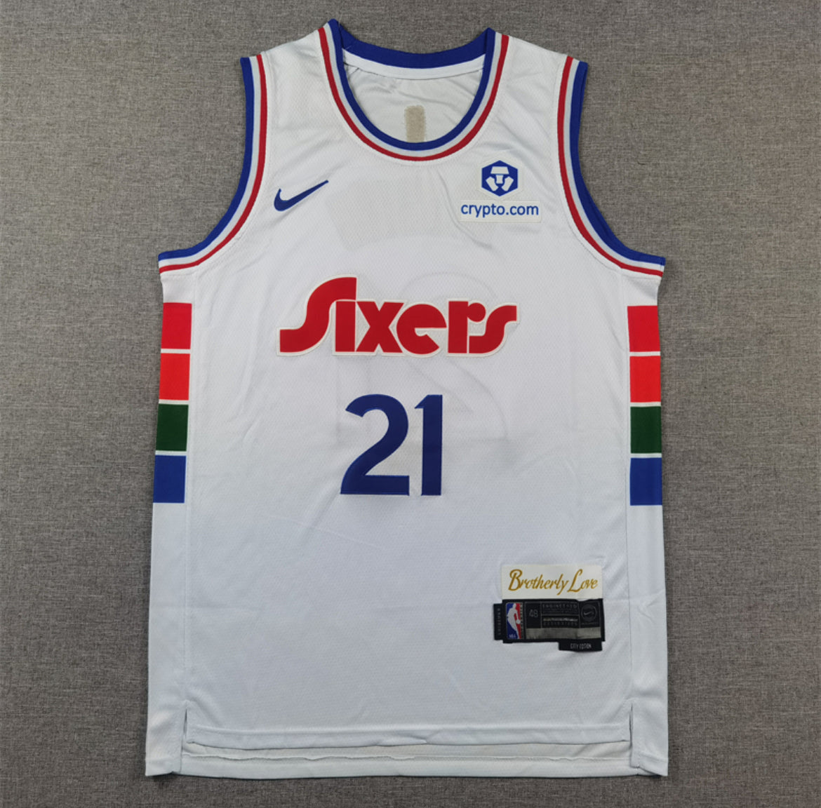 Jersey Joel Embiid #21 Philadelphia 76ers (Blanco y Rojo)