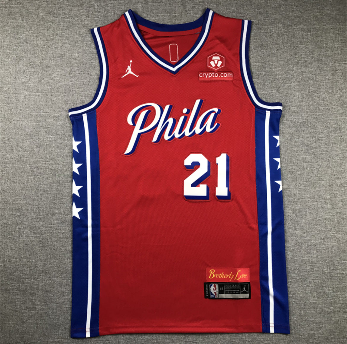 Jersey Joel Embiid #21 Philadelphia 76ers (Blanco y Rojo)