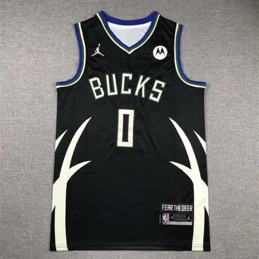 Damian Lillard Jersey Negro – Milwaukee Bucks #0 Edición Oficial