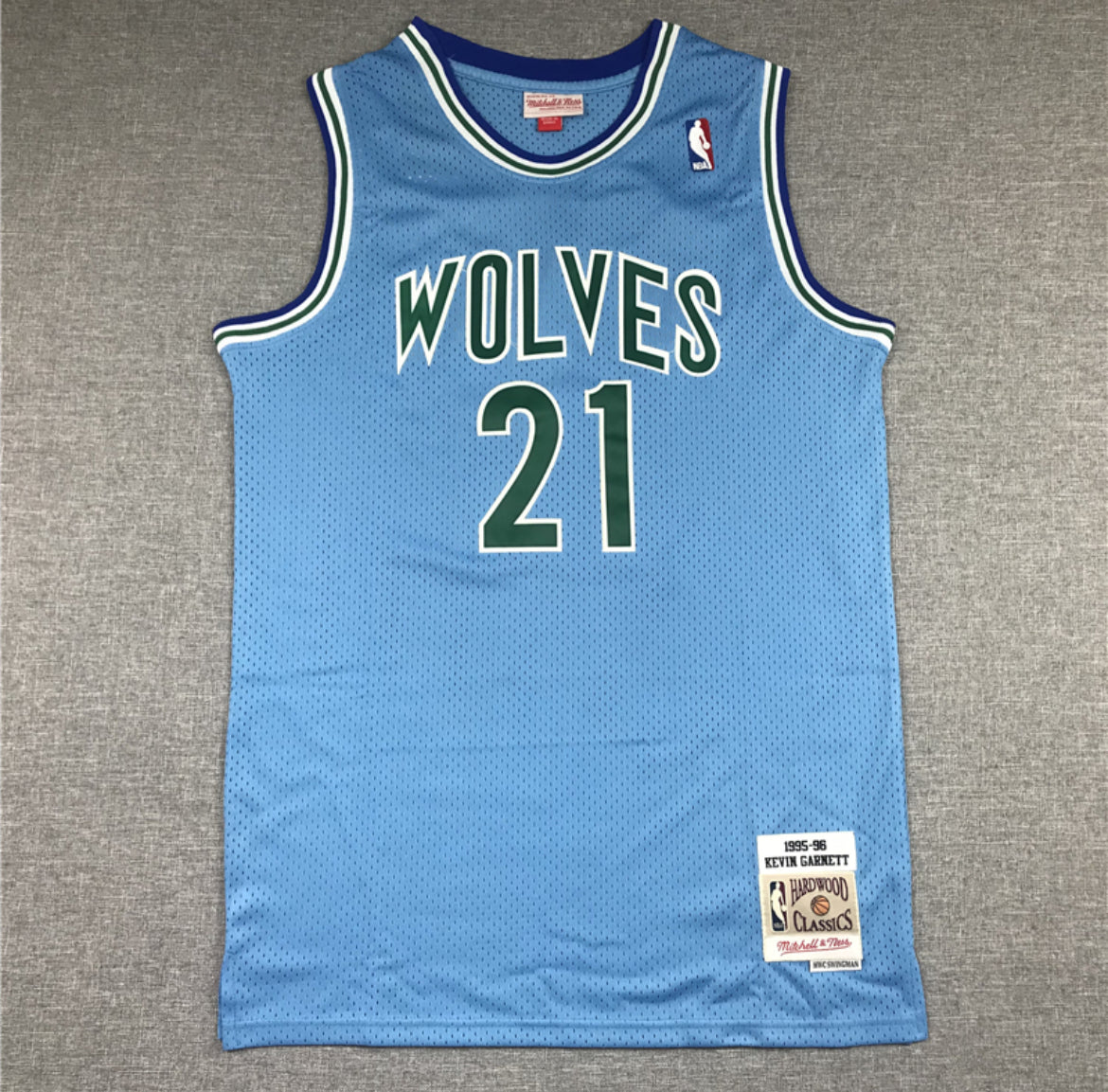 Trío de Jerseys Kevin Garnett #21 Timberwolves (White / Green / Blue)