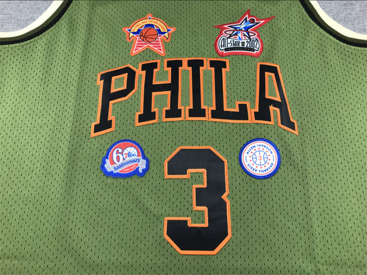 Allen Iverson PHILA Jersey Verde Oliva Edición All-Star