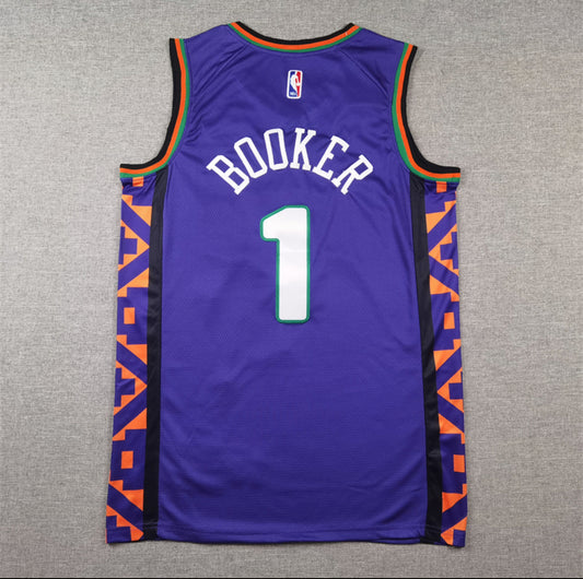Devin Booker #1 Jersey Violeta “The Valley” Edición Icónica de los Suns