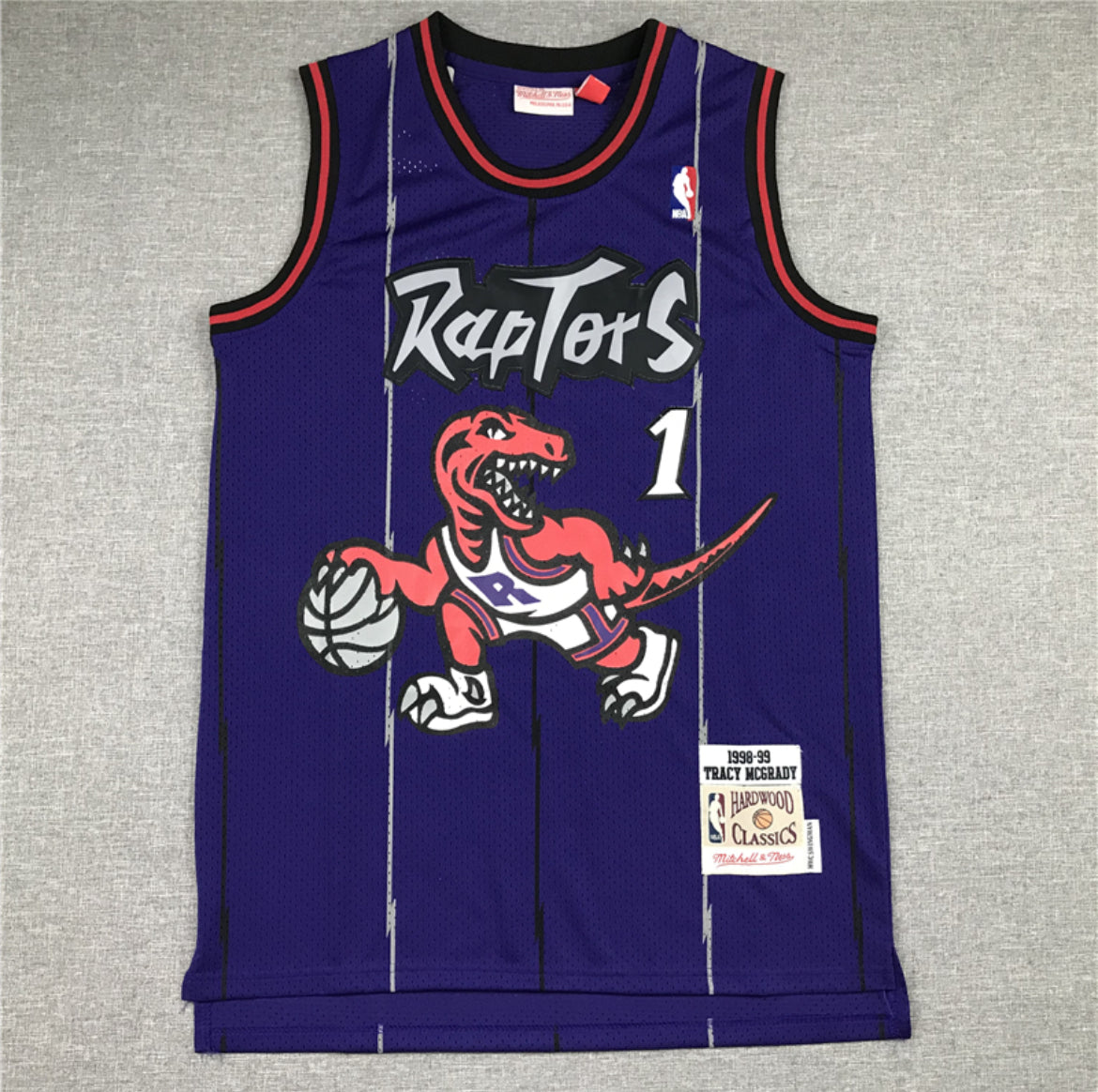Jersey Morada y blanca de Tracy McGrady #1 – Toronto Raptors Retro